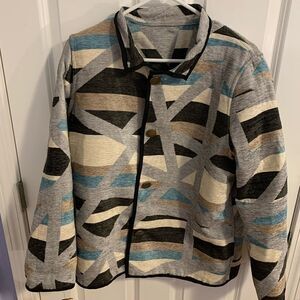 I-Reversibles jacket coat large unisex abstract design